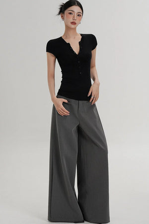Side Slit Floor-Length Pants