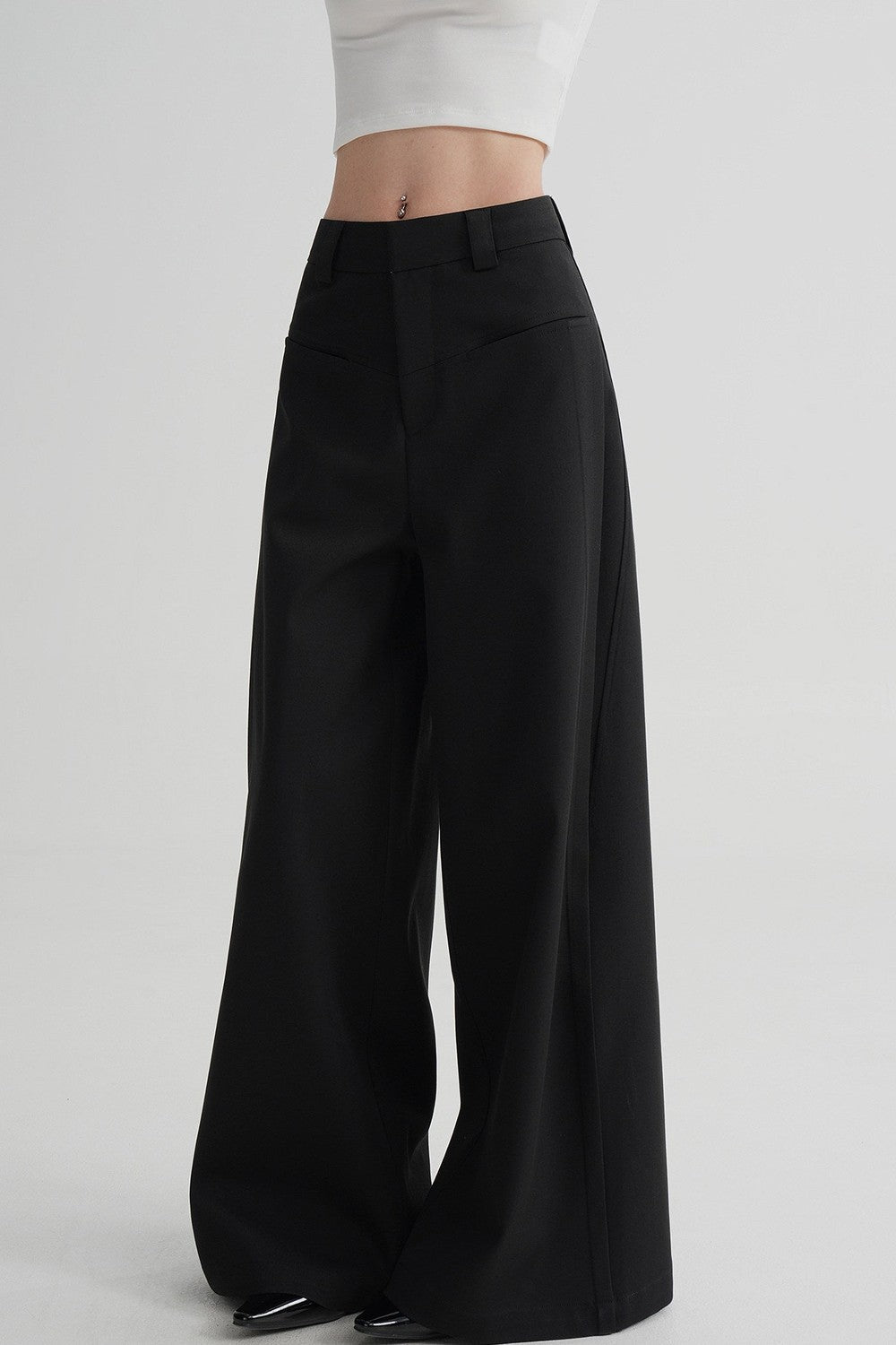 Side Slit Floor-Length Pants
