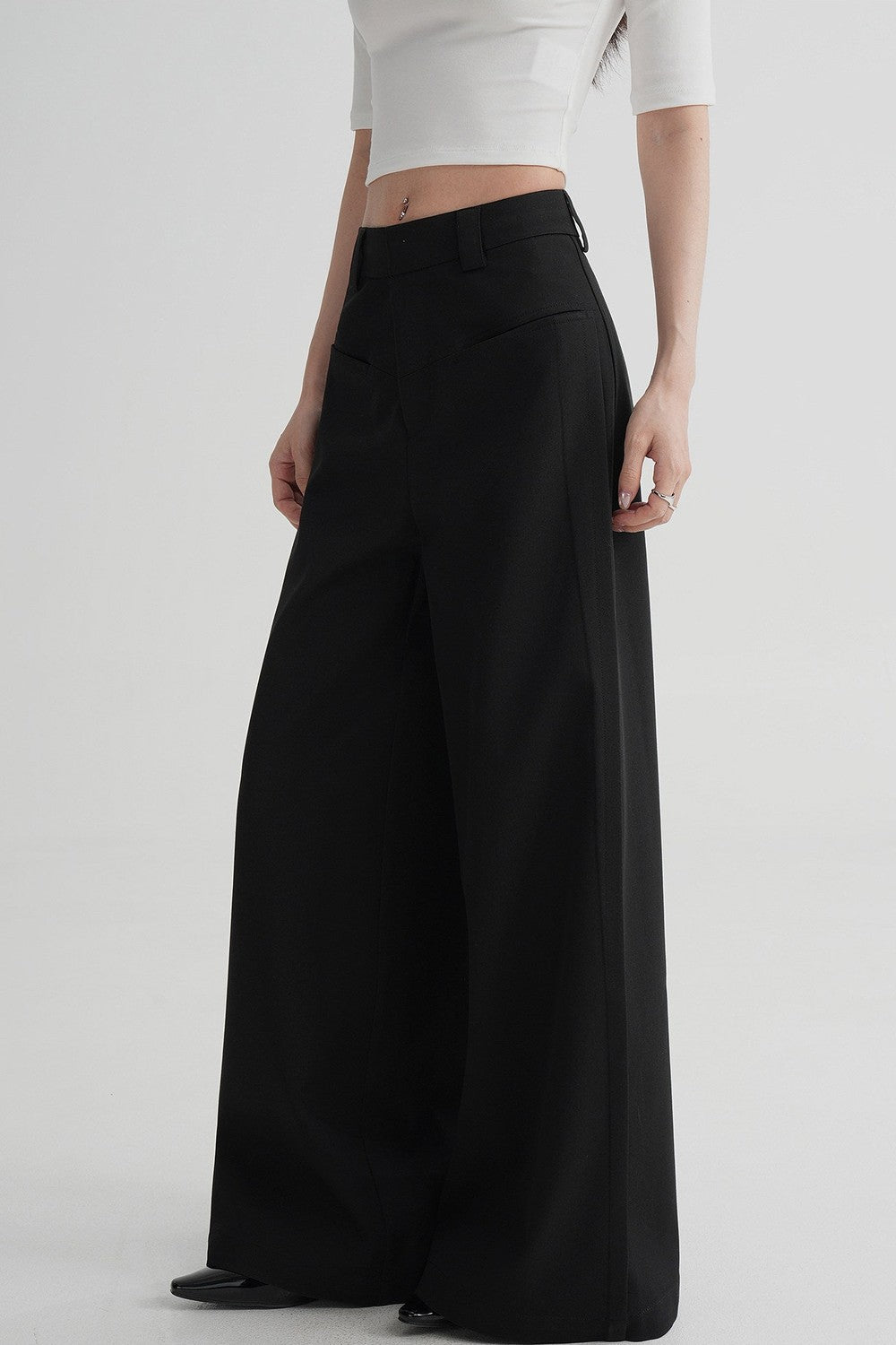 Side Slit Floor-Length Pants