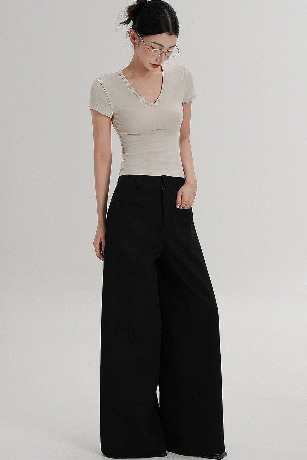 Side Slit Floor-Length Pants