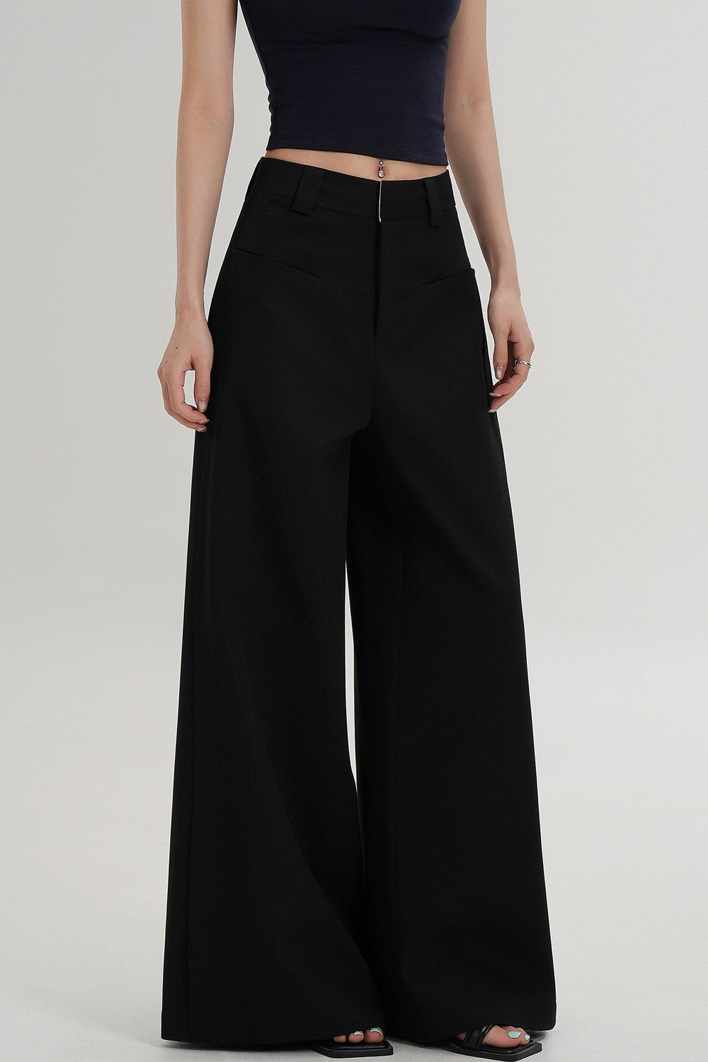 Side Slit Floor-Length Pants