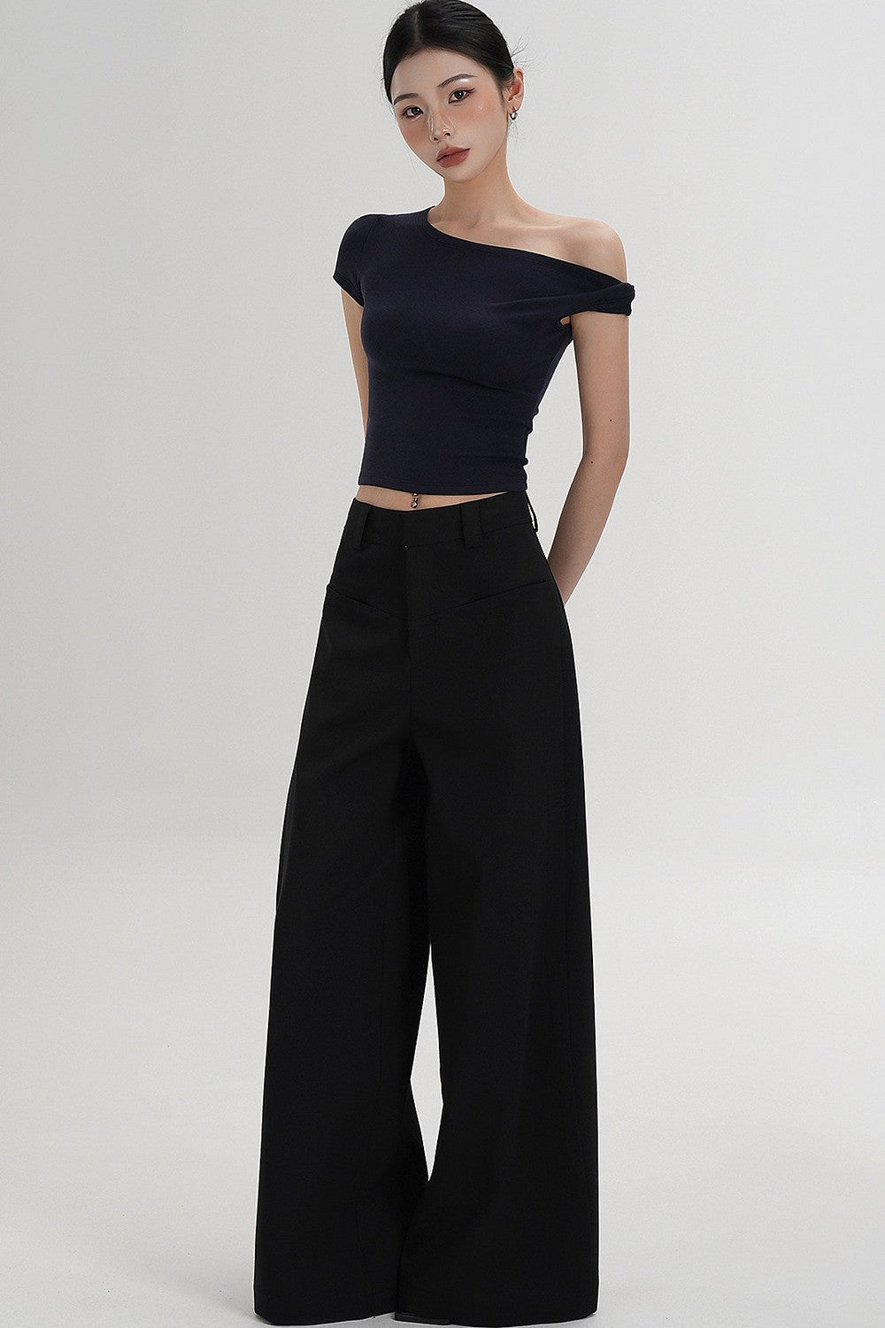 Side Slit Floor-Length Pants