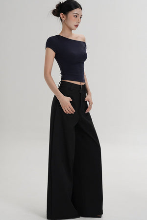 Side Slit Floor-Length Pants
