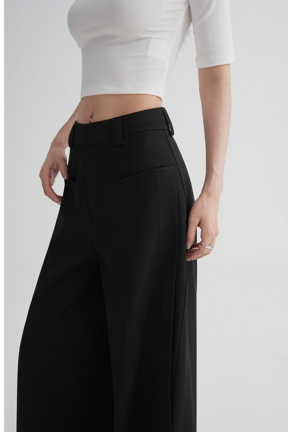 Side Slit Floor-Length Pants