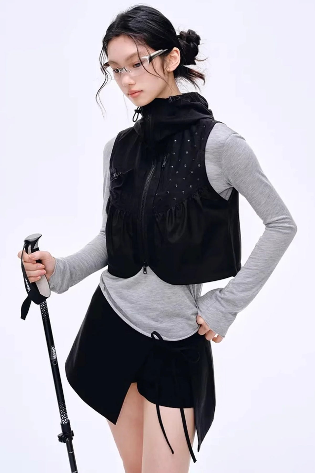 Side Slit Hip-Hugging Skirt Pants