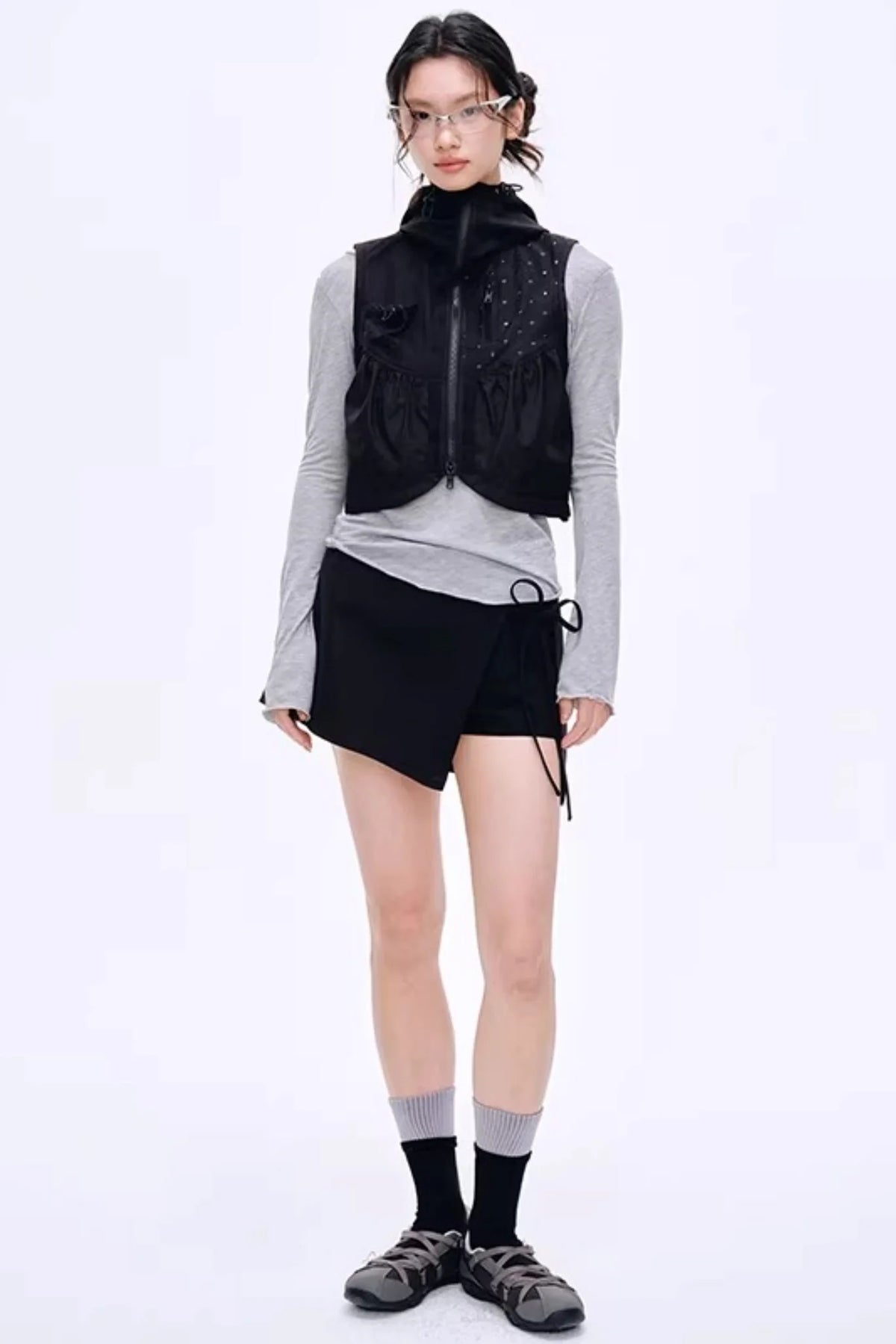 Side Slit Hip-Hugging Skirt Pants