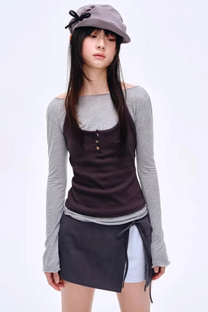 Side Slit Hip-Hugging Skirt Pants