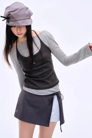 Side Slit Hip-Hugging Skirt Pants