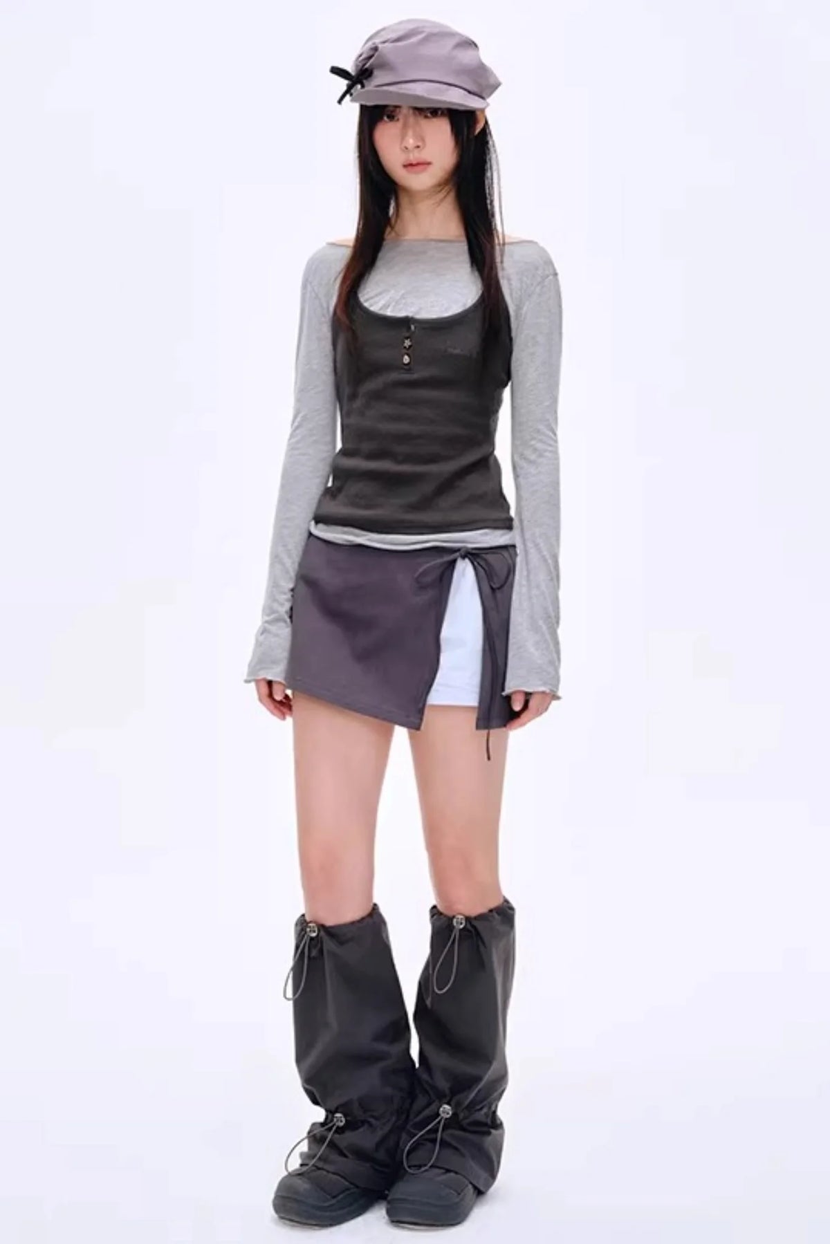 Side Slit Hip-Hugging Skirt Pants