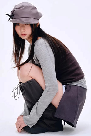 Side Slit Hip-Hugging Skirt Pants