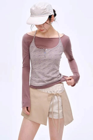 Side Slit Hip-Hugging Skirt Pants