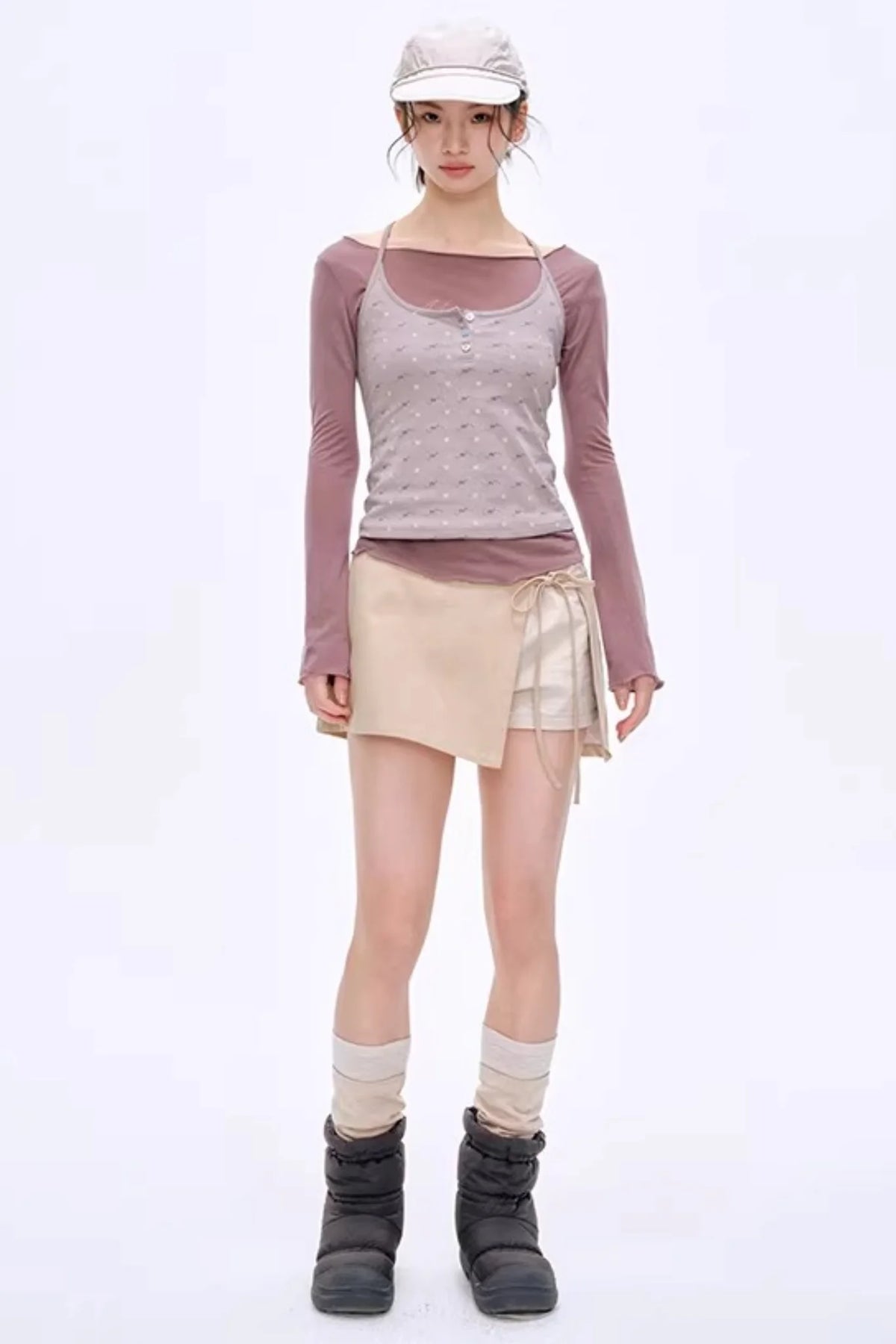 Side Slit Hip-Hugging Skirt Pants