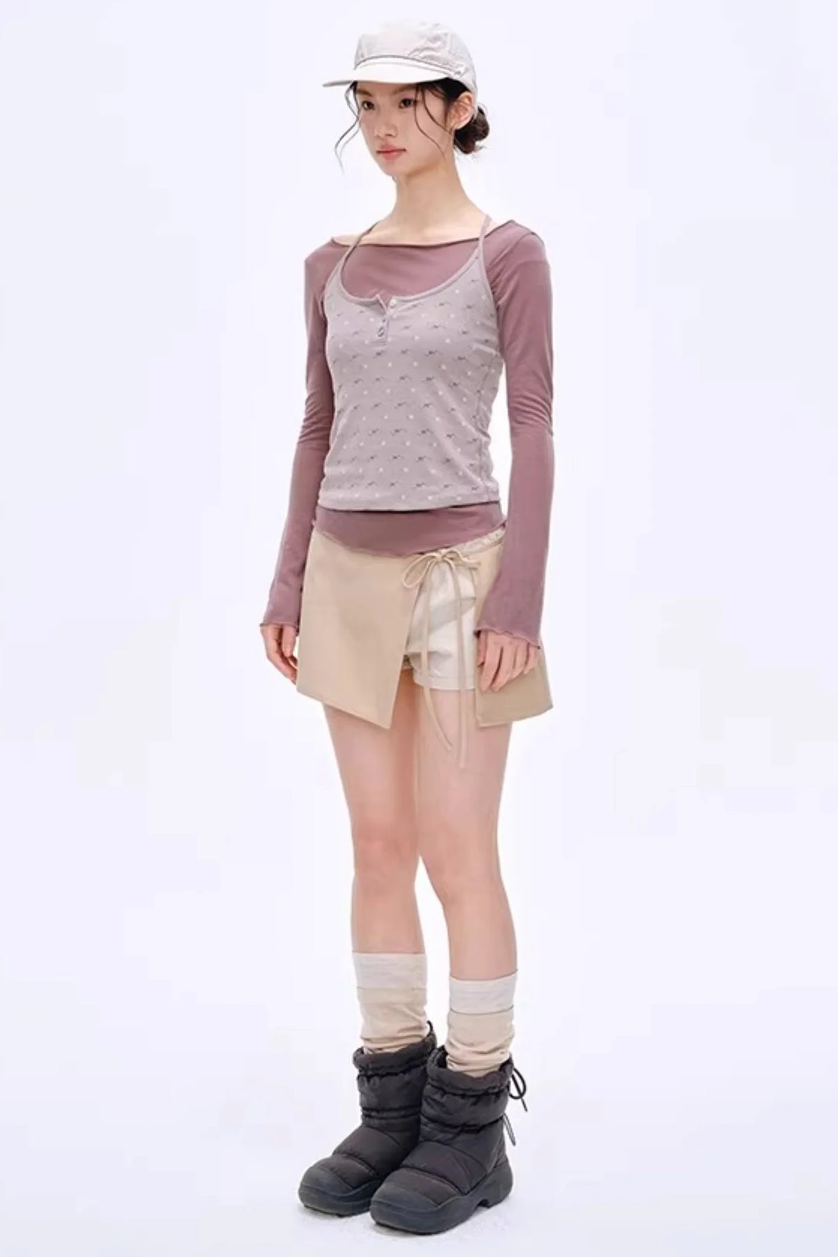 Side Slit Hip-Hugging Skirt Pants