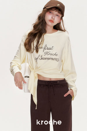 Side-Tie Long-Sleeve Top