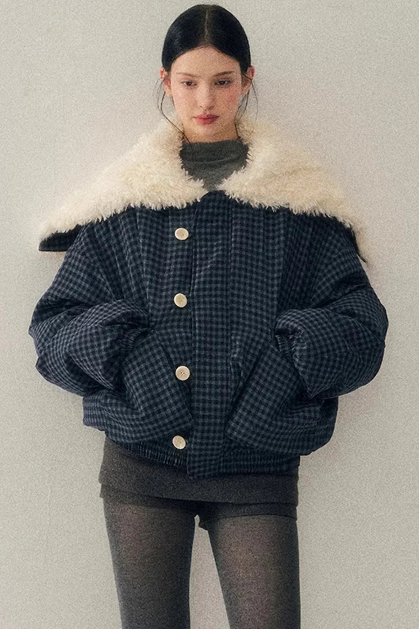Silent Blue Lamb Wool Coat