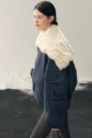 Silent Blue Lamb Wool Coat
