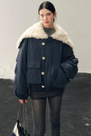 Silent Blue Lamb Wool Coat