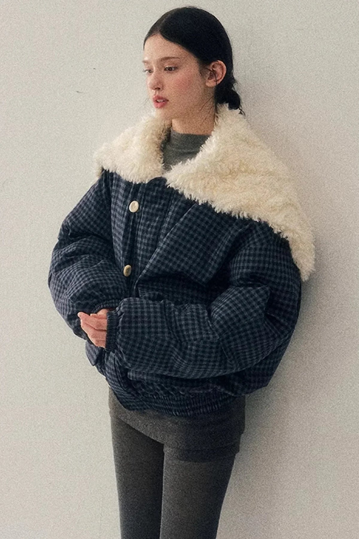 Silent Blue Lamb Wool Coat