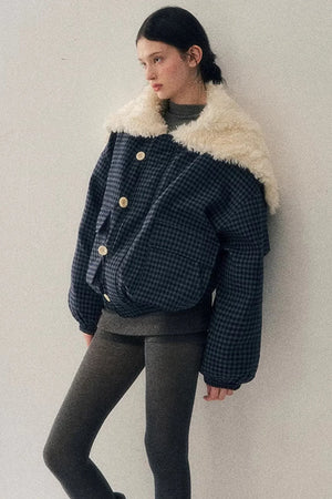 Silent Blue Lamb Wool Coat