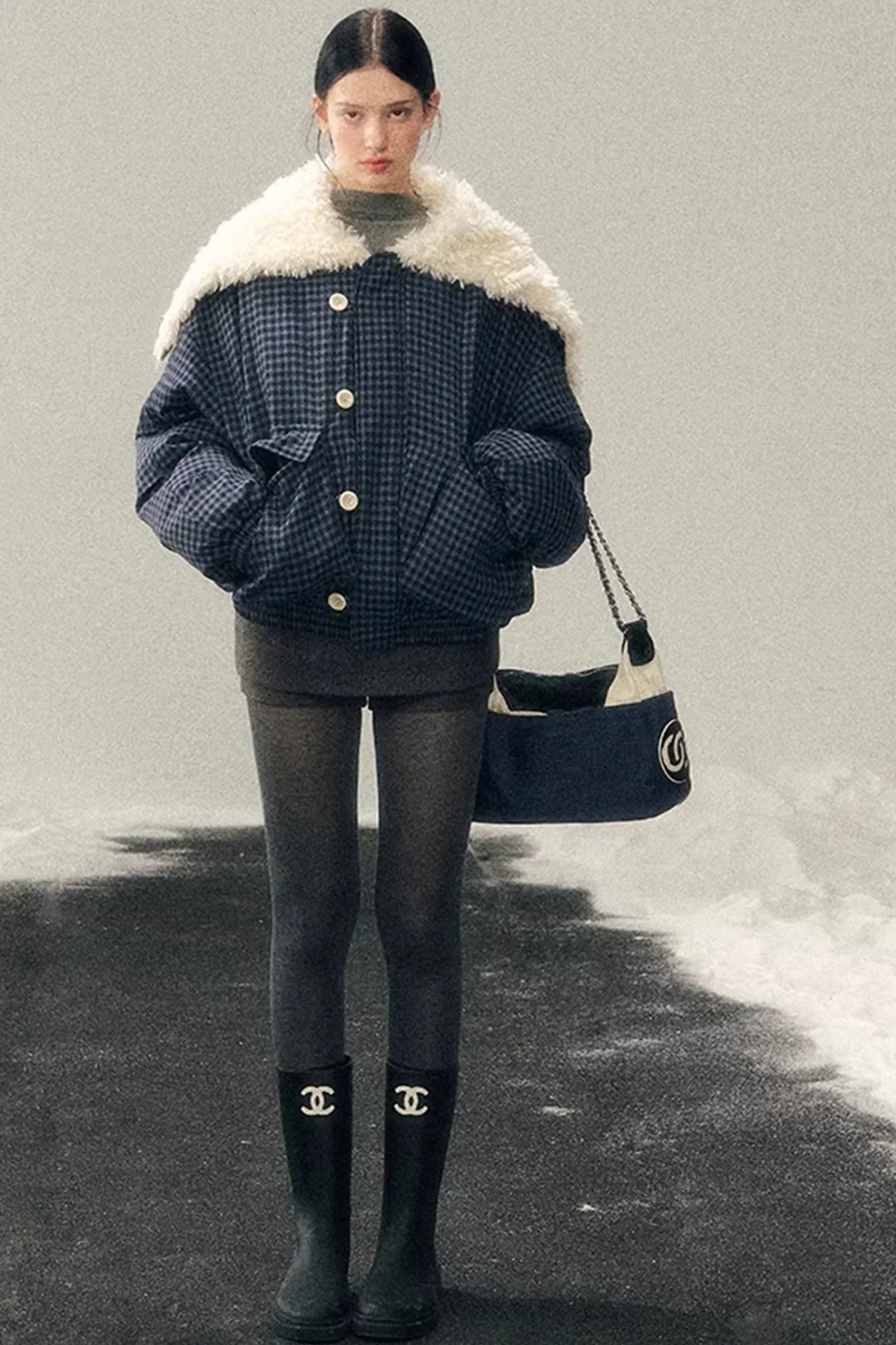 Silent Blue Lamb Wool Coat