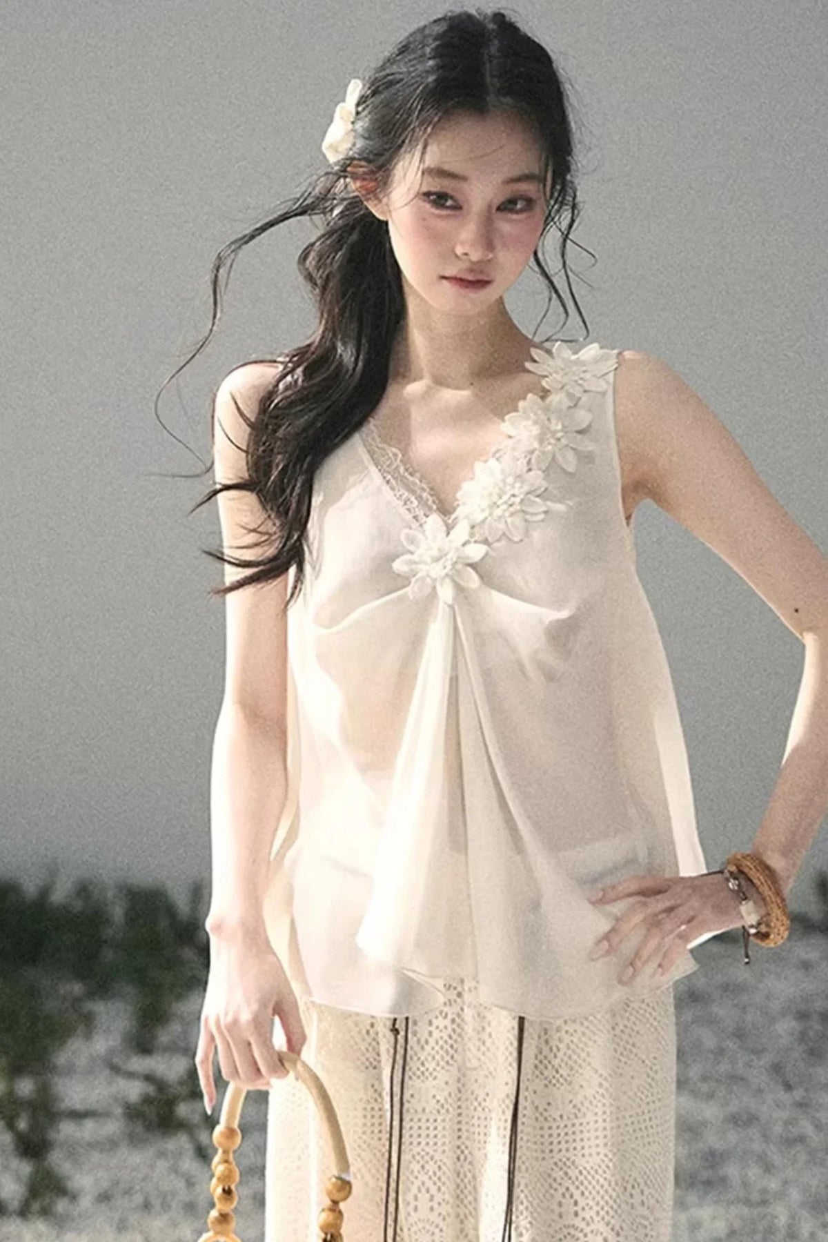 Silent Rose Semi-Sheer Lace T-Shirt