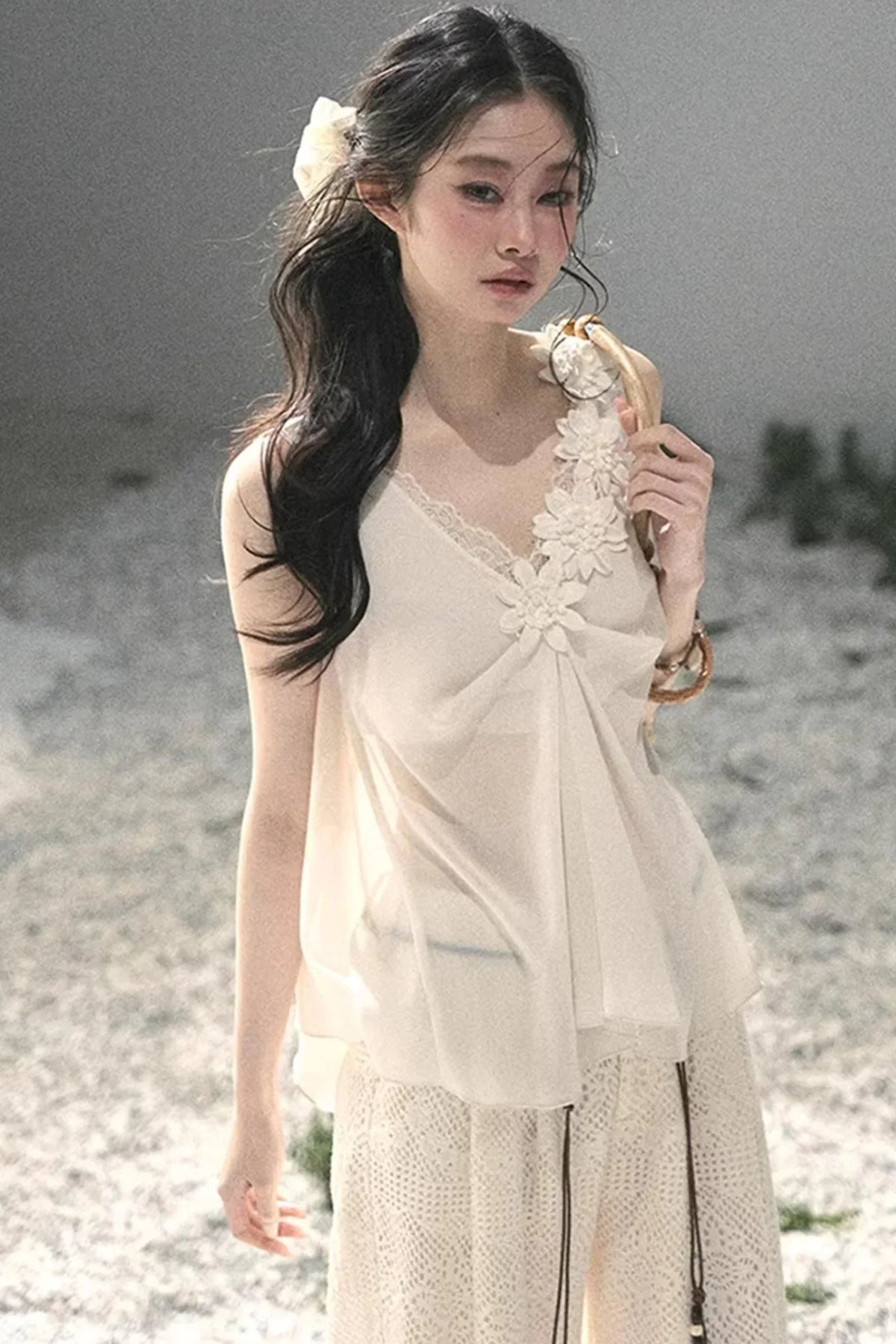 Silent Rose Semi-Sheer Lace T-Shirt
