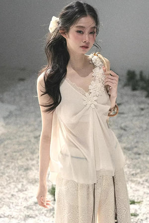 Silent Rose Semi-Sheer Lace T-Shirt