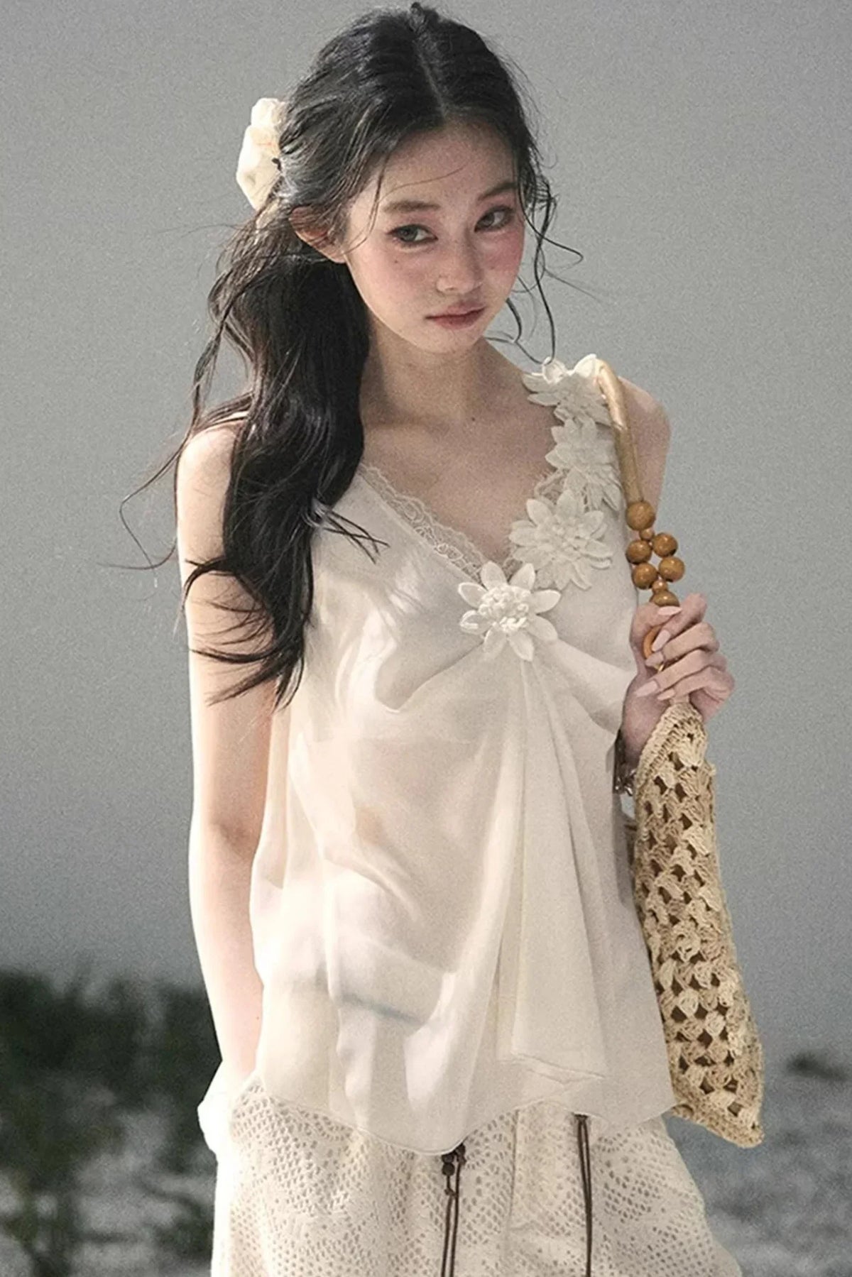 Silent Rose Semi-Sheer Lace T-Shirt