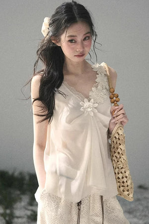 Silent Rose Semi-Sheer Lace T-Shirt