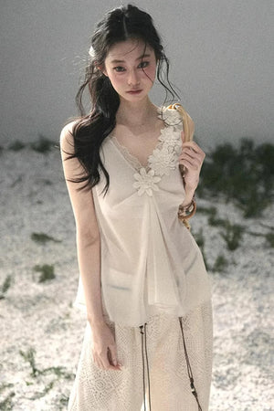 Silent Rose Semi-Sheer Lace T-Shirt