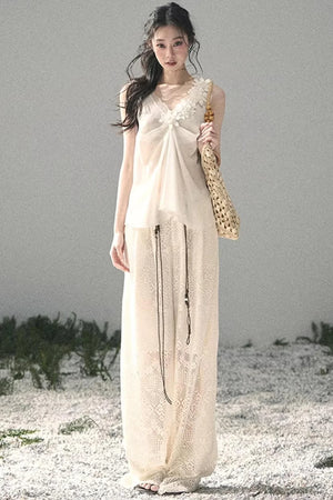 Silent Rose Semi-Sheer Lace T-Shirt