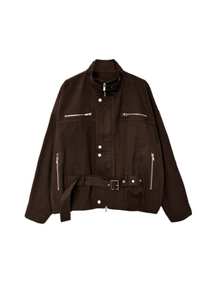 Silhouette Distressed Lace-Up Jacket