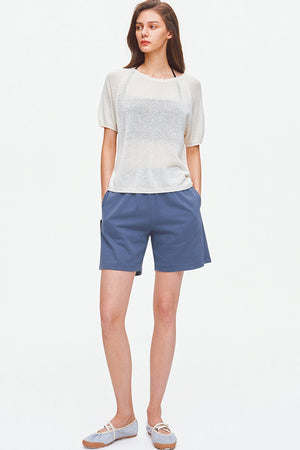 Silk Blend Knit Raglan Top