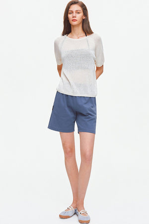 Silk Blend Knit Raglan Top