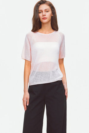 Silk Blend Knit Raglan Top