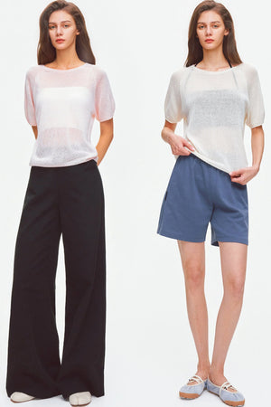 Silk Blend Knit Raglan Top