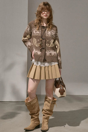 Silk Classic Pleated Puffy Short Skirt