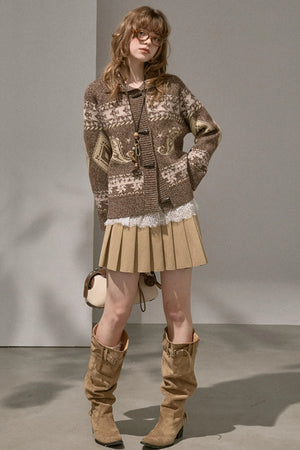 Silk Classic Pleated Puffy Short Skirt