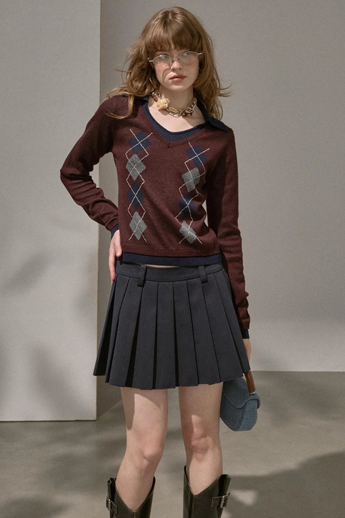 Silk Classic Pleated Puffy Short Skirt