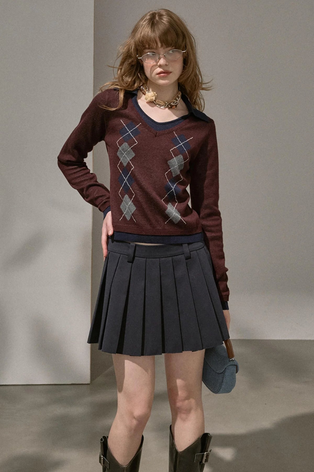 Silk Classic Pleated Puffy Short Skirt