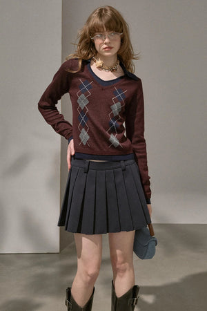 Silk Classic Pleated Puffy Short Skirt