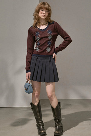Silk Classic Pleated Puffy Short Skirt