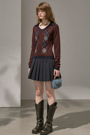 Silk Classic Pleated Puffy Short Skirt