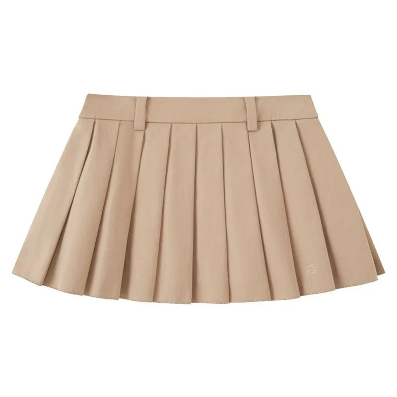 Silk Classic Pleated Puffy Short Skirt