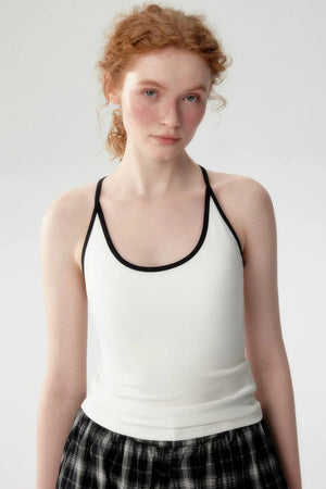 Silk Contrasting Stitch Camisole