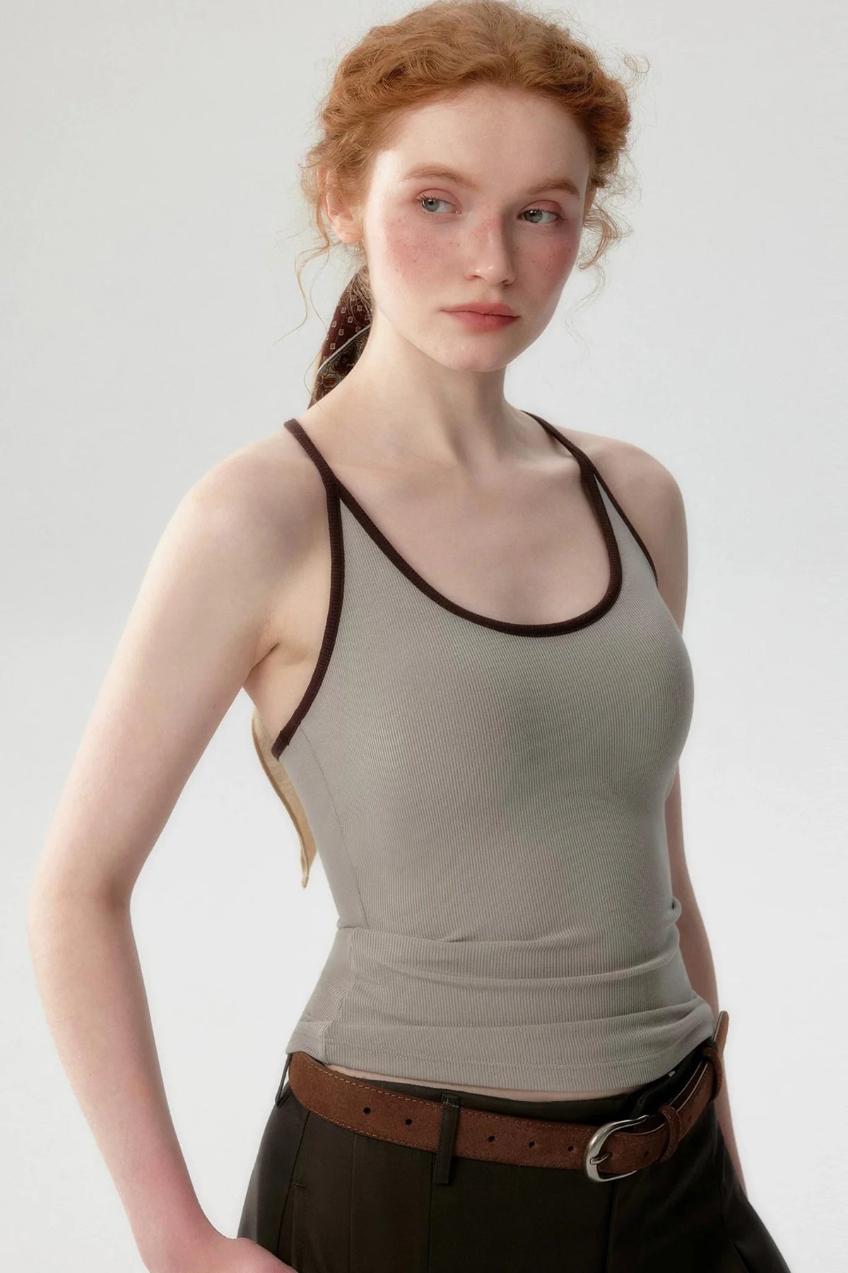 Silk Contrasting Stitch Camisole