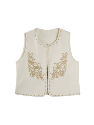 Silk-Linen Tailored Shorts Vest Set-Up