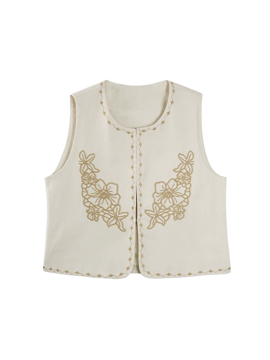 Silk-Linen Tailored Shorts Vest Set-Up