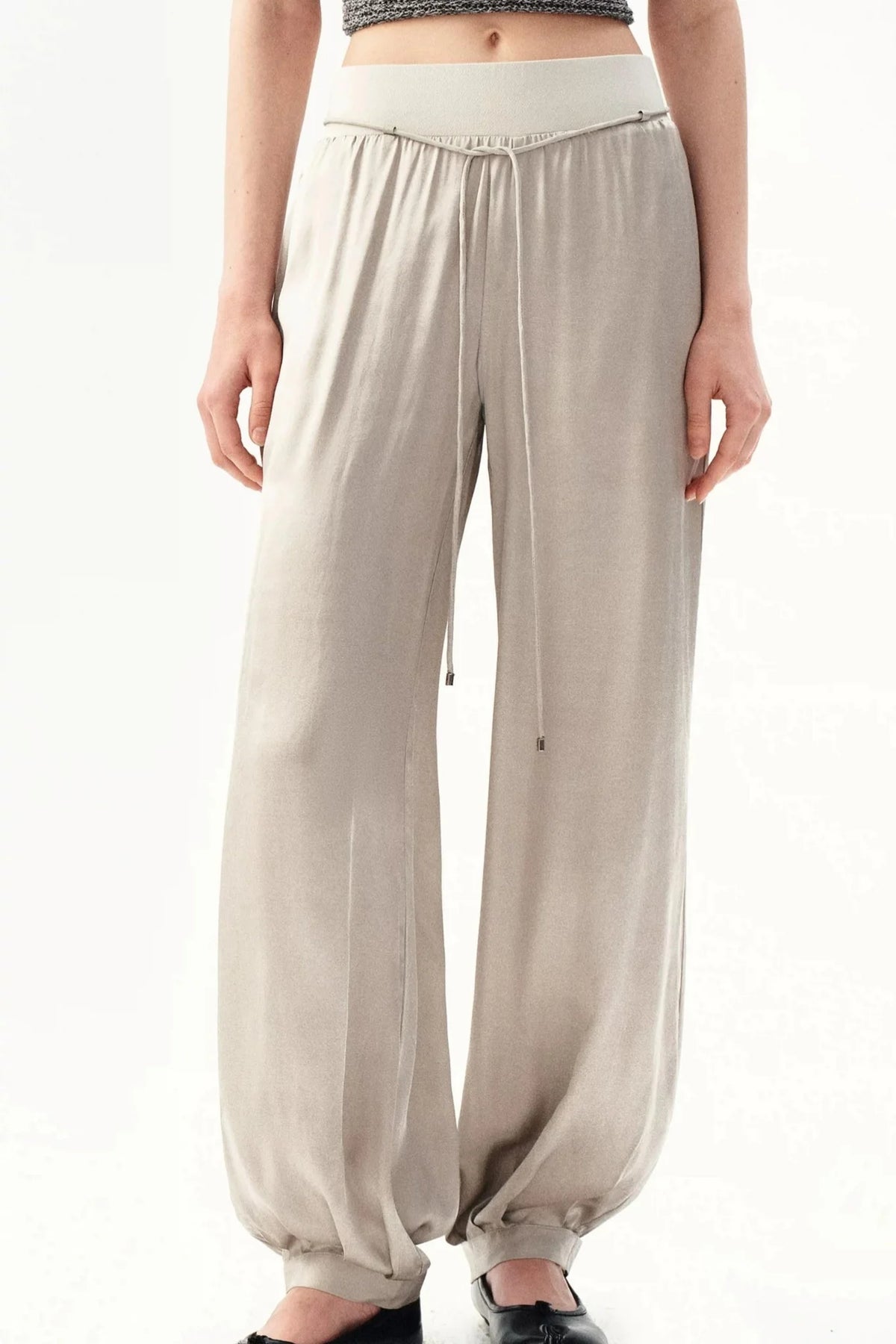 Silk Satin French Pants