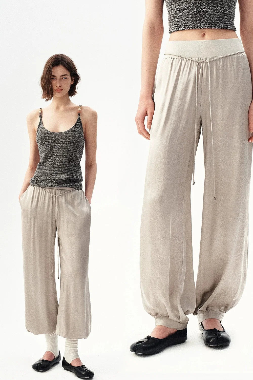 Silk Satin French Pants
